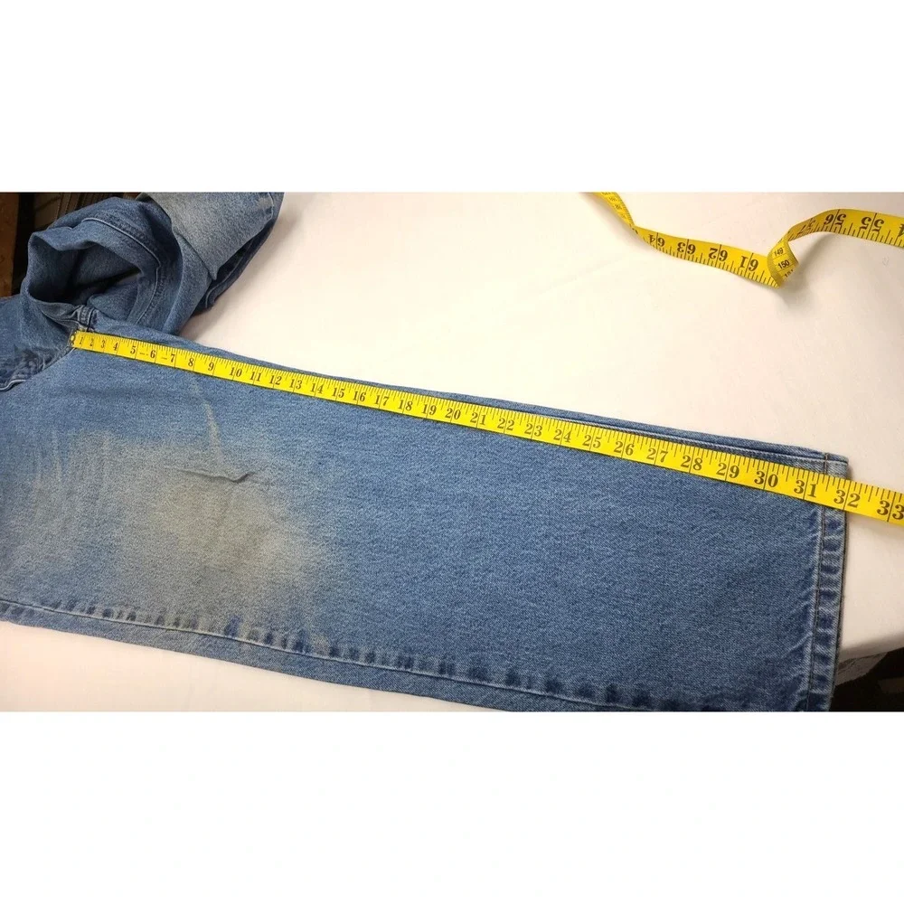 Mens Carhartt Jeans 38x32 Relaxed Fit High Rise Blue Bootcut